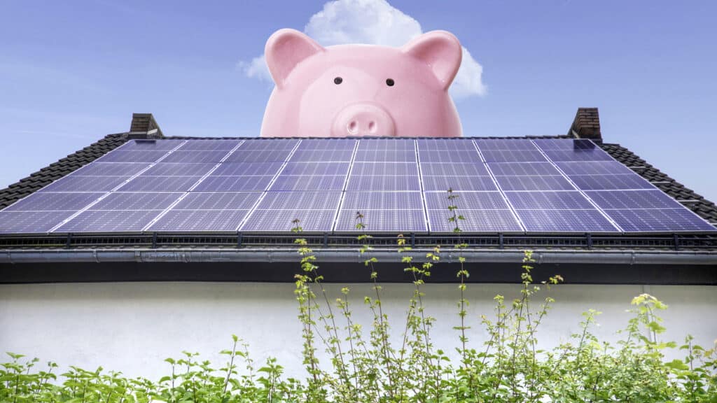 texas solar panel incentive concept house piggy bank 1